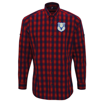 Retro Ross County Embroidered Long Sleeve Mulligan Check Shirt
