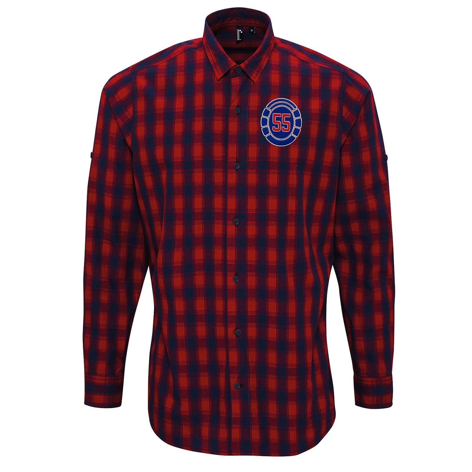 Glasgow Rangers 55 Time Champions Check Long Sleeve Shirt