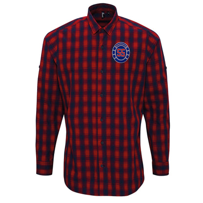 Glasgow Rangers 55 Time Champions Check Long Sleeve Shirt