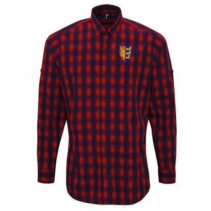 Retro Ipswich 1888 Embroidered Long Sleeve Mulligan Check Shirt