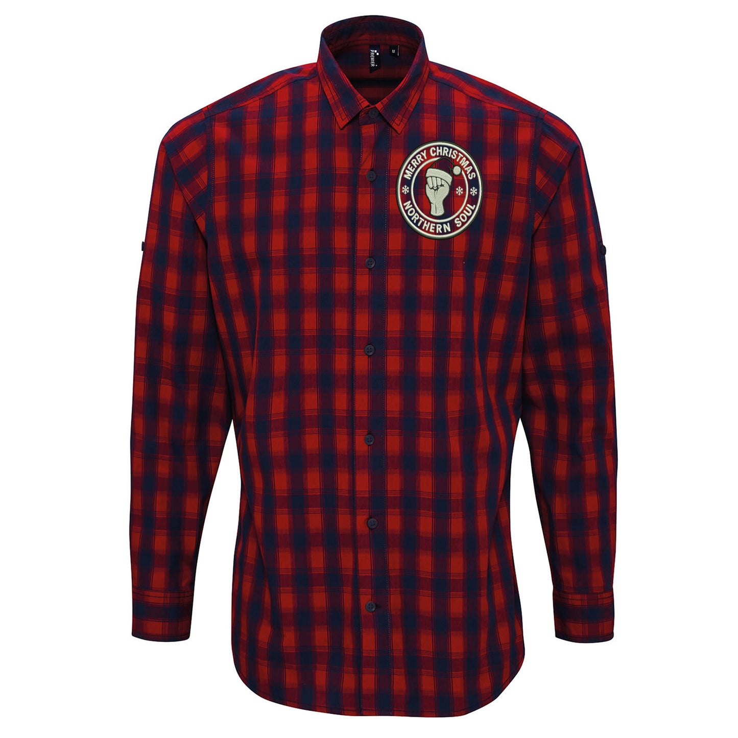 Northern Soul Christmas Check Long Sleeve Shirt