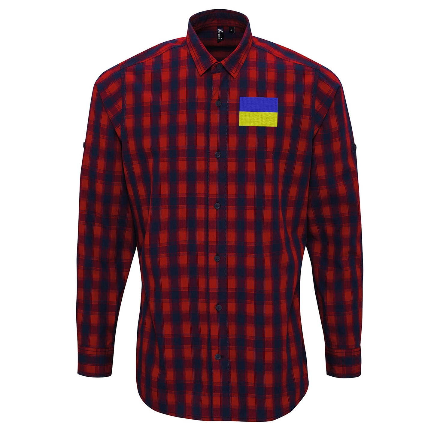 Flag of Ukraine Check Long Sleeve Shirt