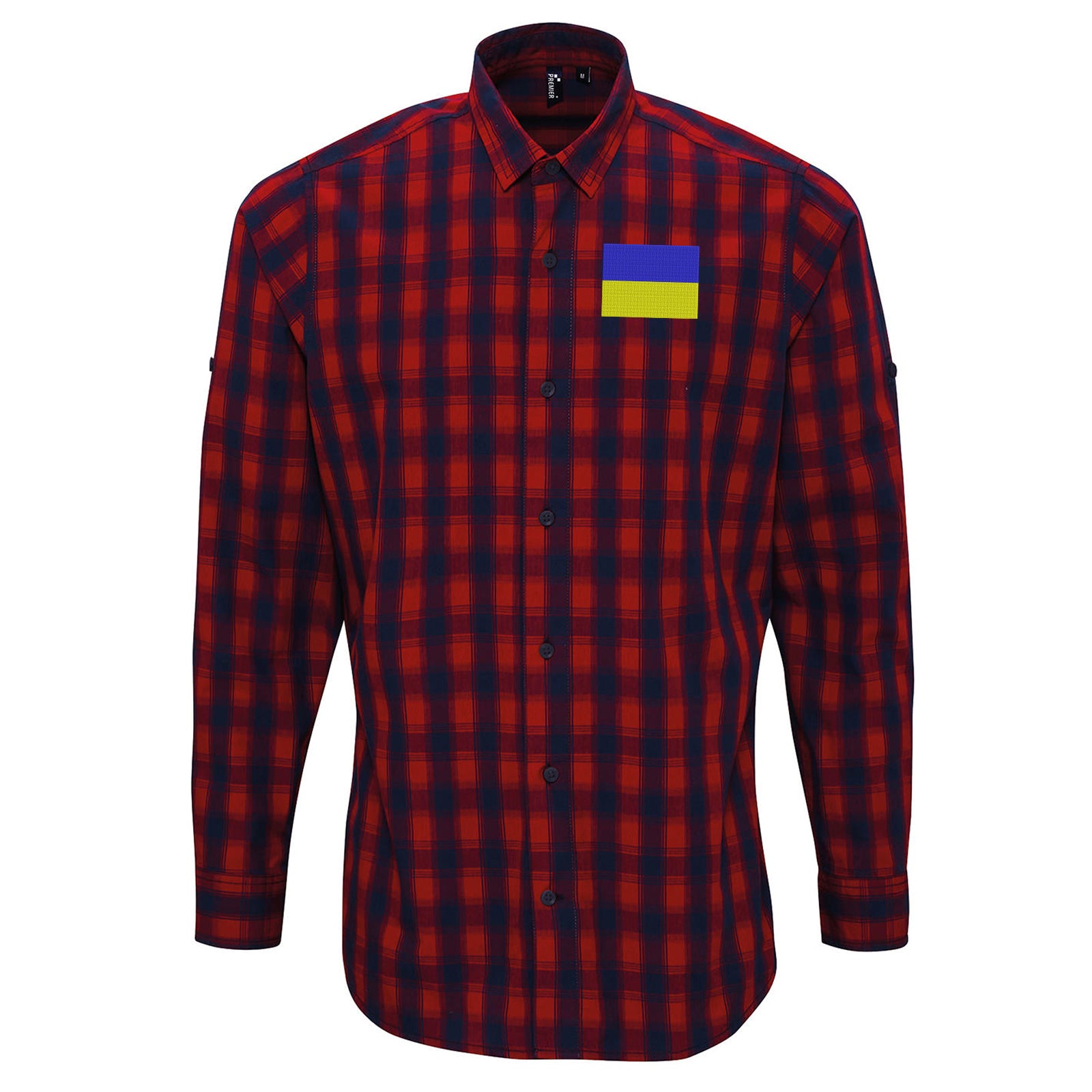Flag of Ukraine Check Long Sleeve Shirt