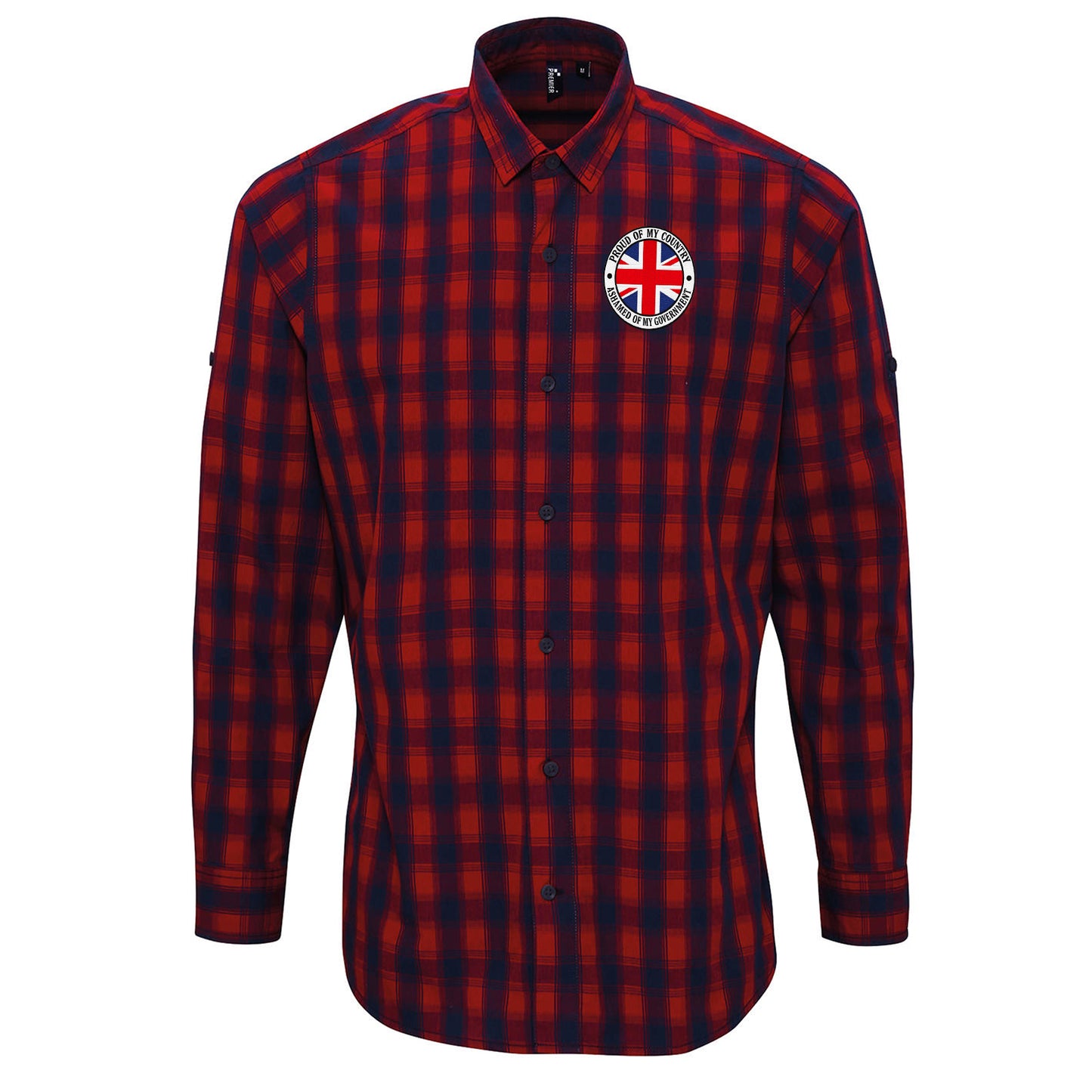 Proud of My Country Ashamed of My Government Check Long Sleeve Shirt