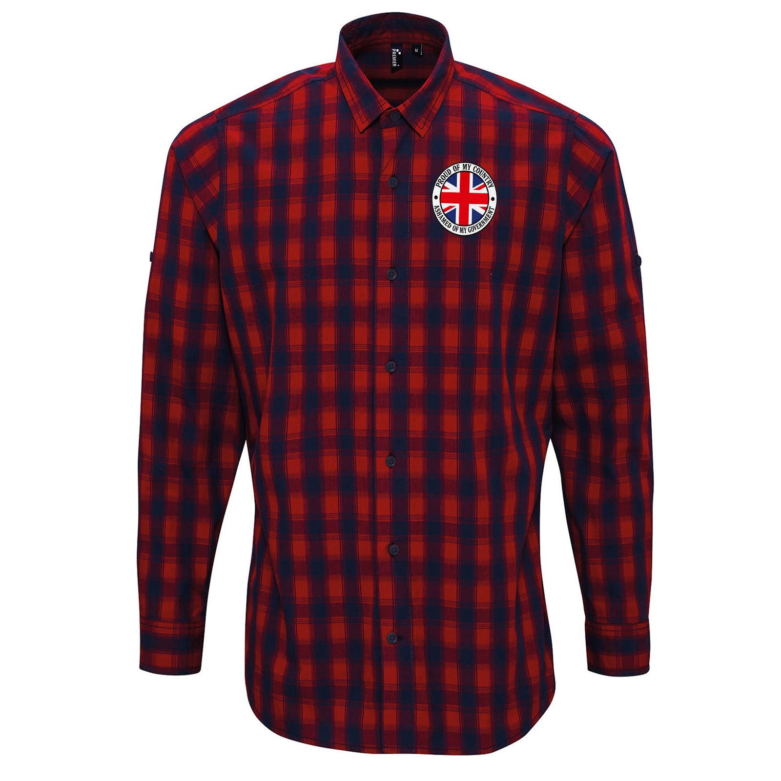 Proud of My Country Ashamed of My Government Check Long Sleeve Shirt
