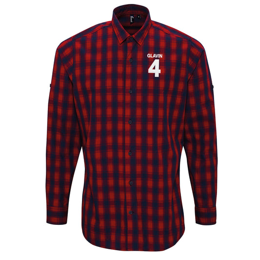 Ronnie Glavin Barnsley Check Long Sleeve Shirt