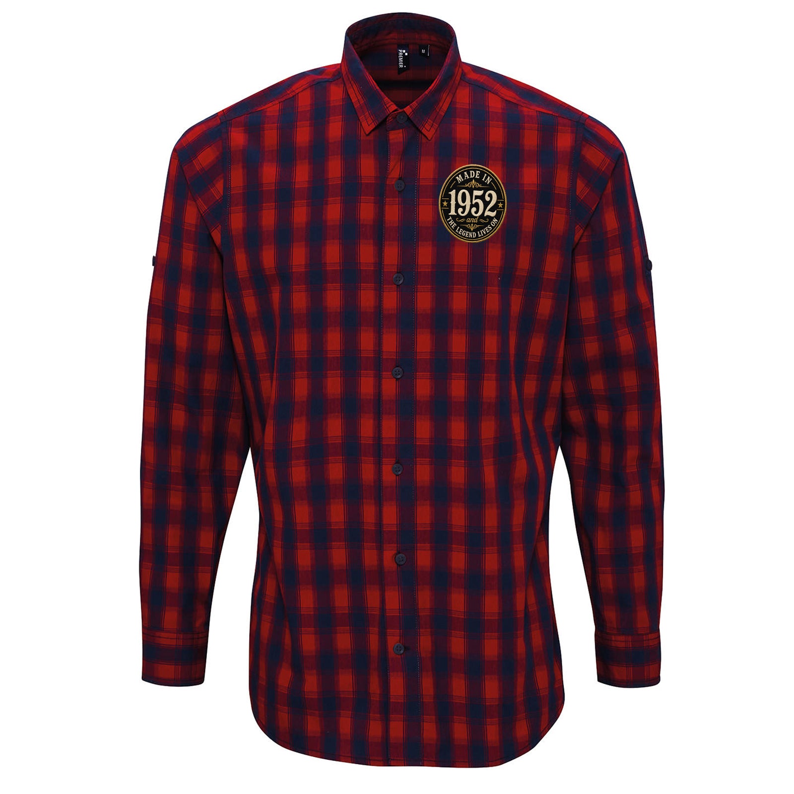 Made in 1952 Birthday Check Long Sleeve Shirt 
