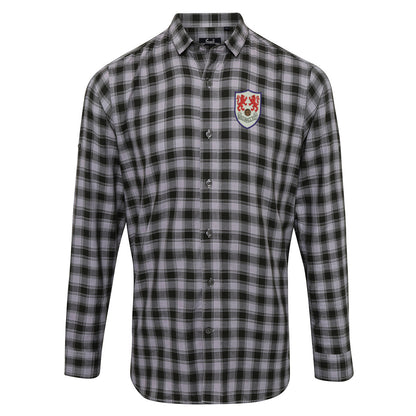 Retro Millwall 1956 Embroidered Long Sleeve Mulligan Check Shirt