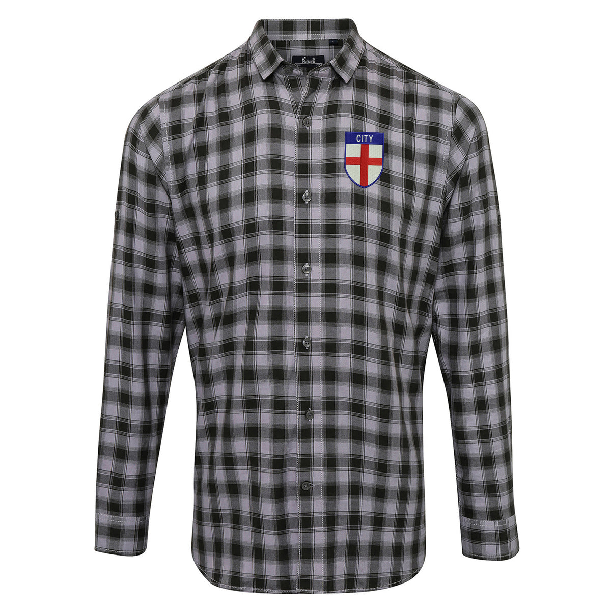 City Flag of England Shield Long Sleeve Mulligan Check Shirt