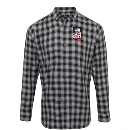 Fly Royal Navy Check Long Sleeve Shirt