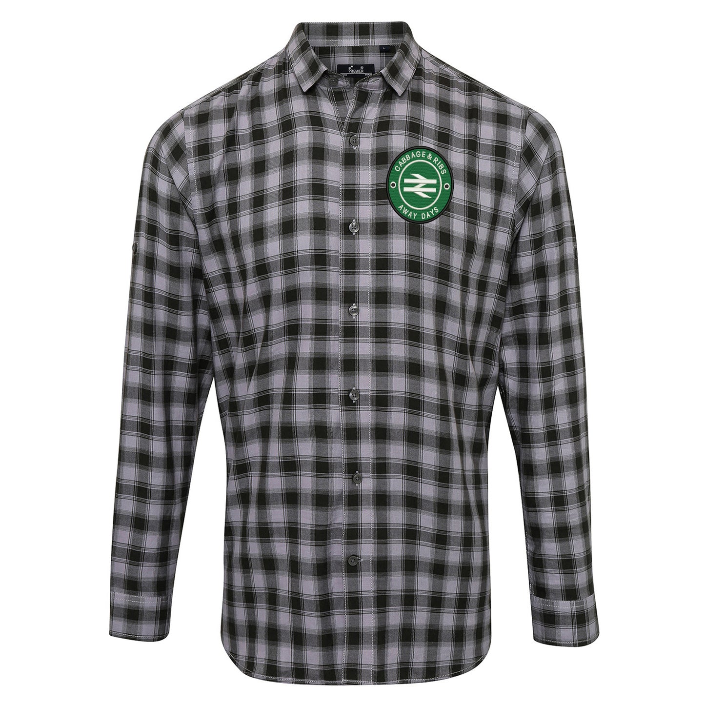 Cabbage & Ribs Away Days Embroidered Long Sleeve Mulligan Check Shirt