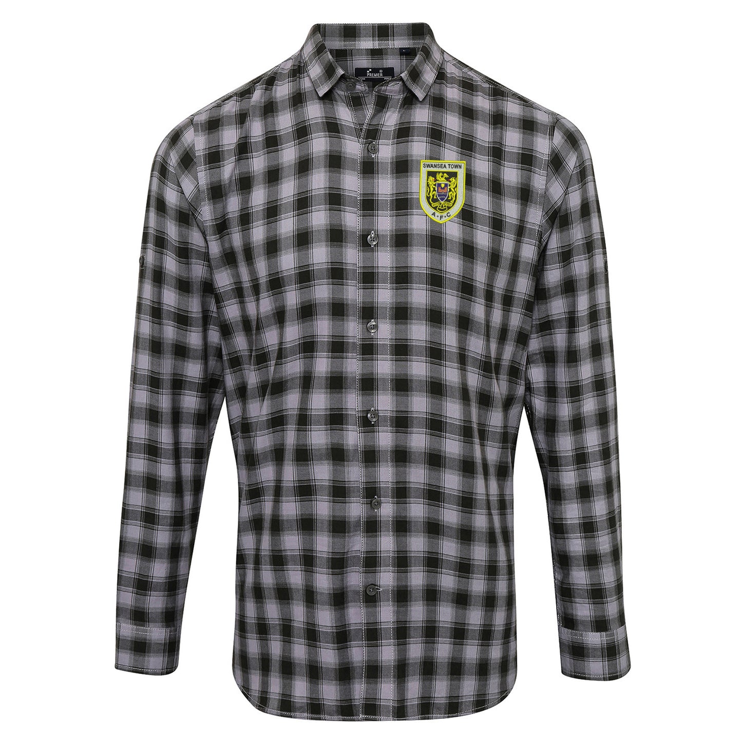 Retro Swansea 1922 Embroidered Long Sleeve Mulligan Check Shirt