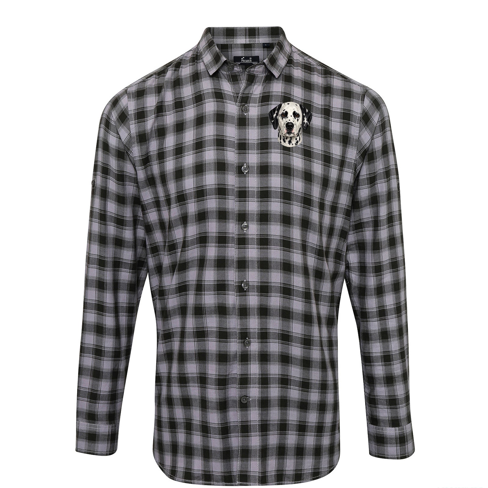Dalmatian Dog Face Check Long Sleeve Shirt