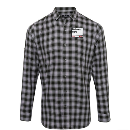 Retro Fellows Park Walsall Football Check Long Sleeve Shirt