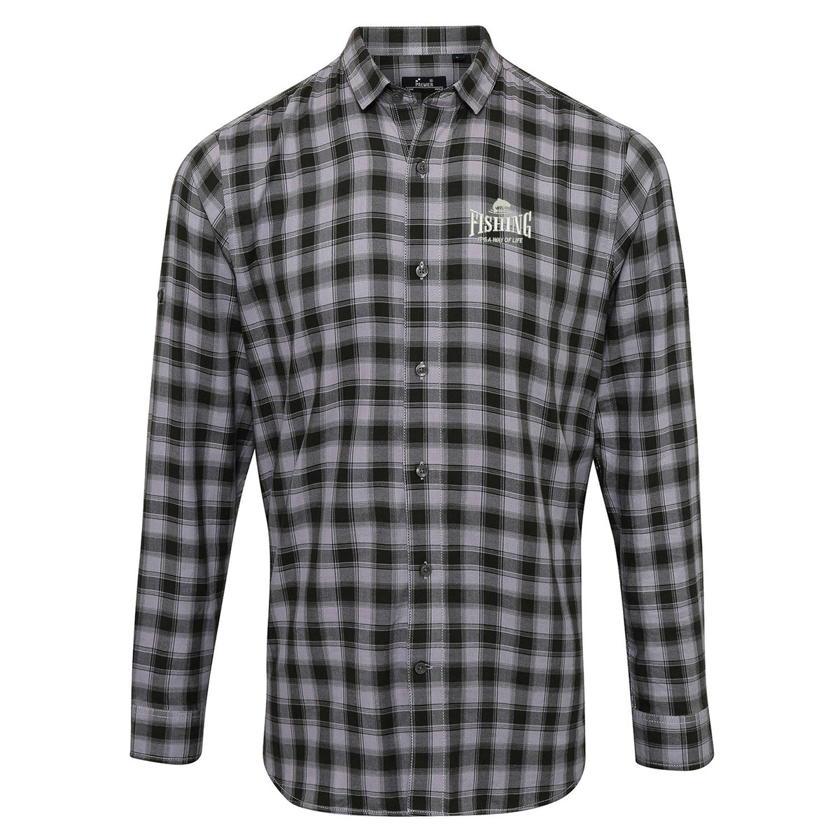 Fishing It's a Way of Life Long Sleeve Mulligan Check Shirt