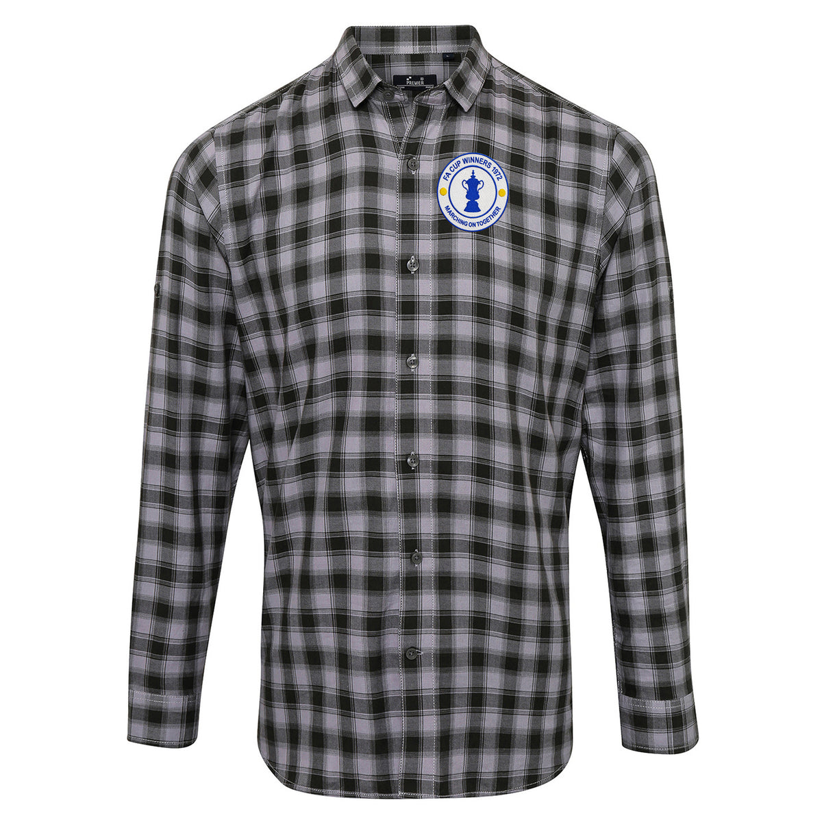Old School Leeds United Check Long Sleeve Shirt