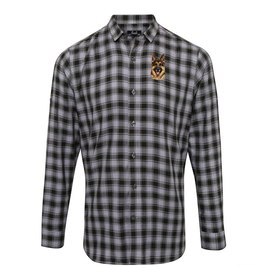 German Shepherd Dog Face Check Long Sleeve Shirt