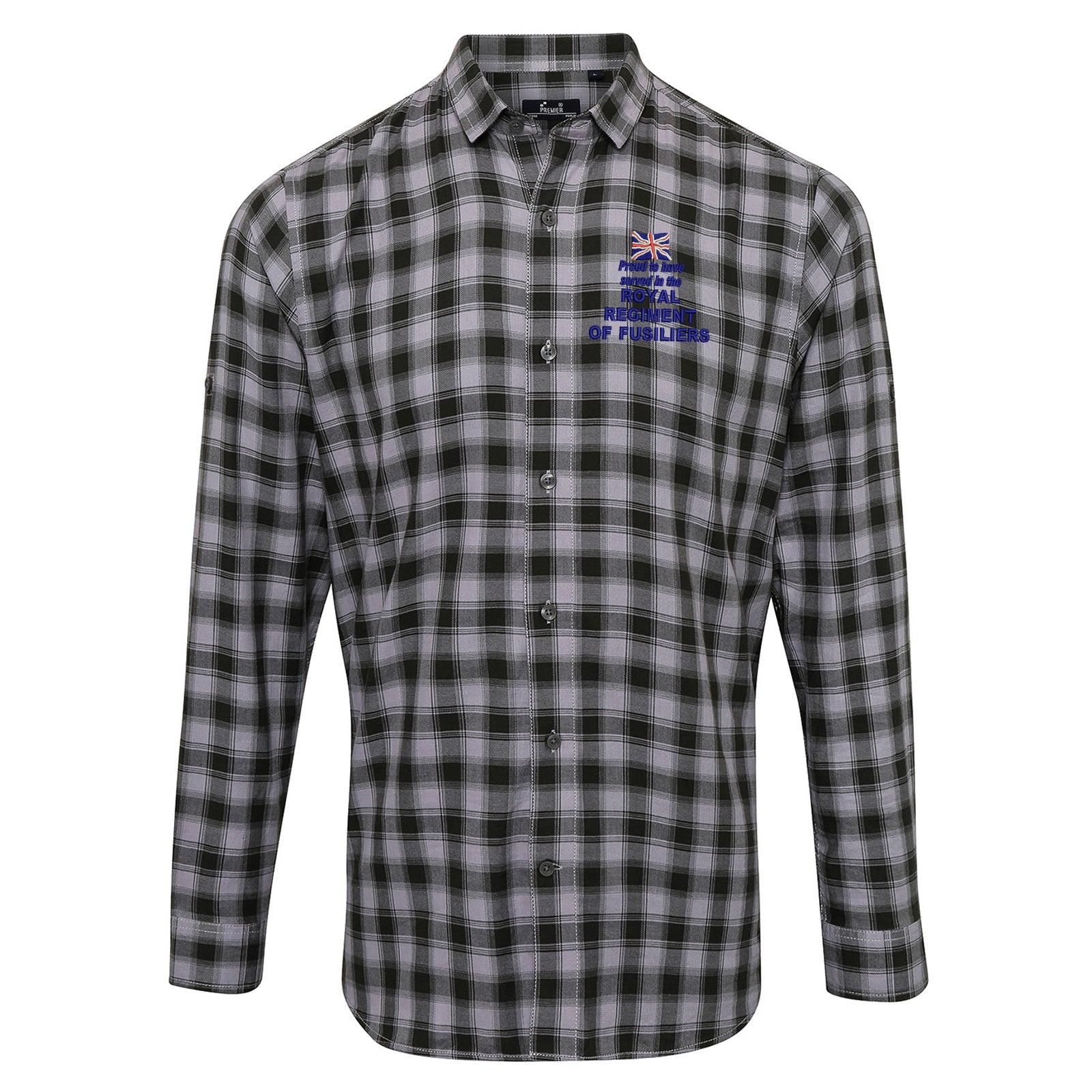 Proud to Have Served in The Royal Regiment of Fusiliers Check Long Sleeve Shirt