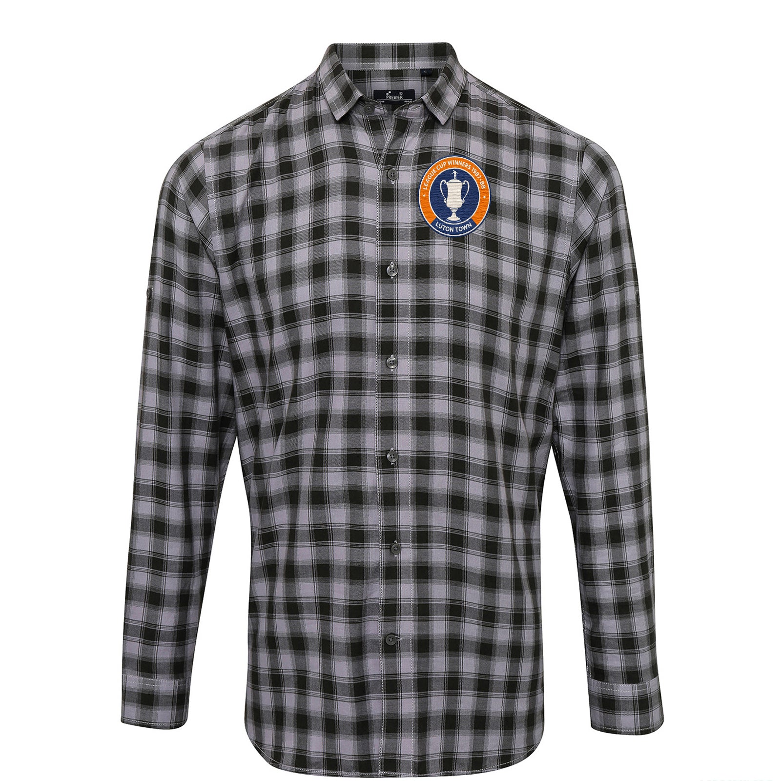 Luton Town League Cup Winners Check Long Sleeve Shirt