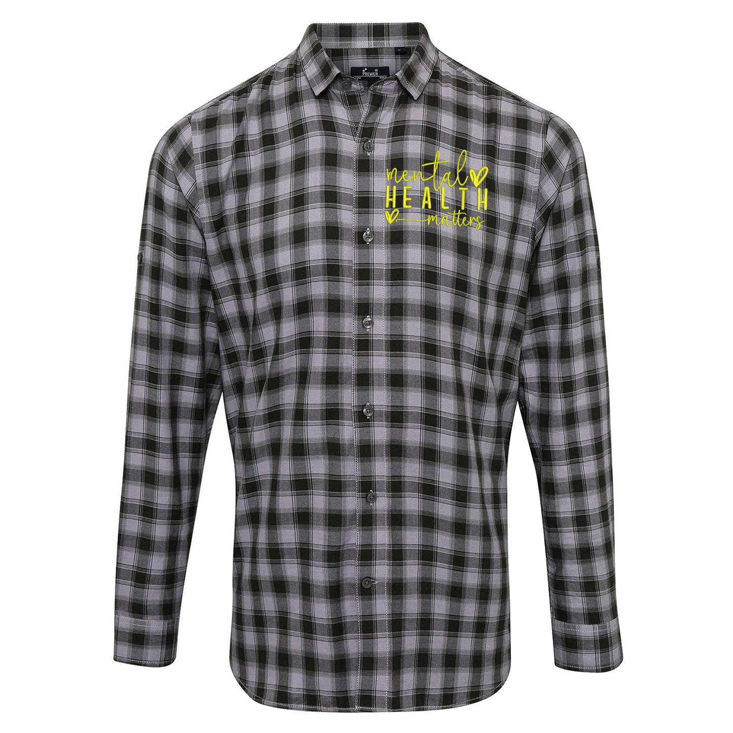 Yellow Mental Health Check Long Sleeve Shirt