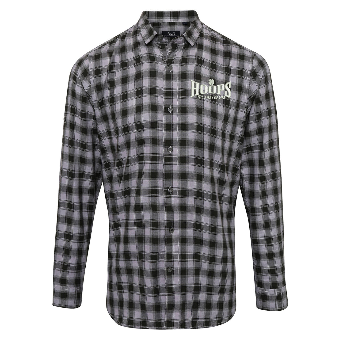 Hoops Its a Way of Life Embroidered Long Sleeve Mulligan Check Shirt