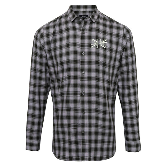 The Gers Union Jack Embroidered Long Sleeve Mulligan Check Shirt