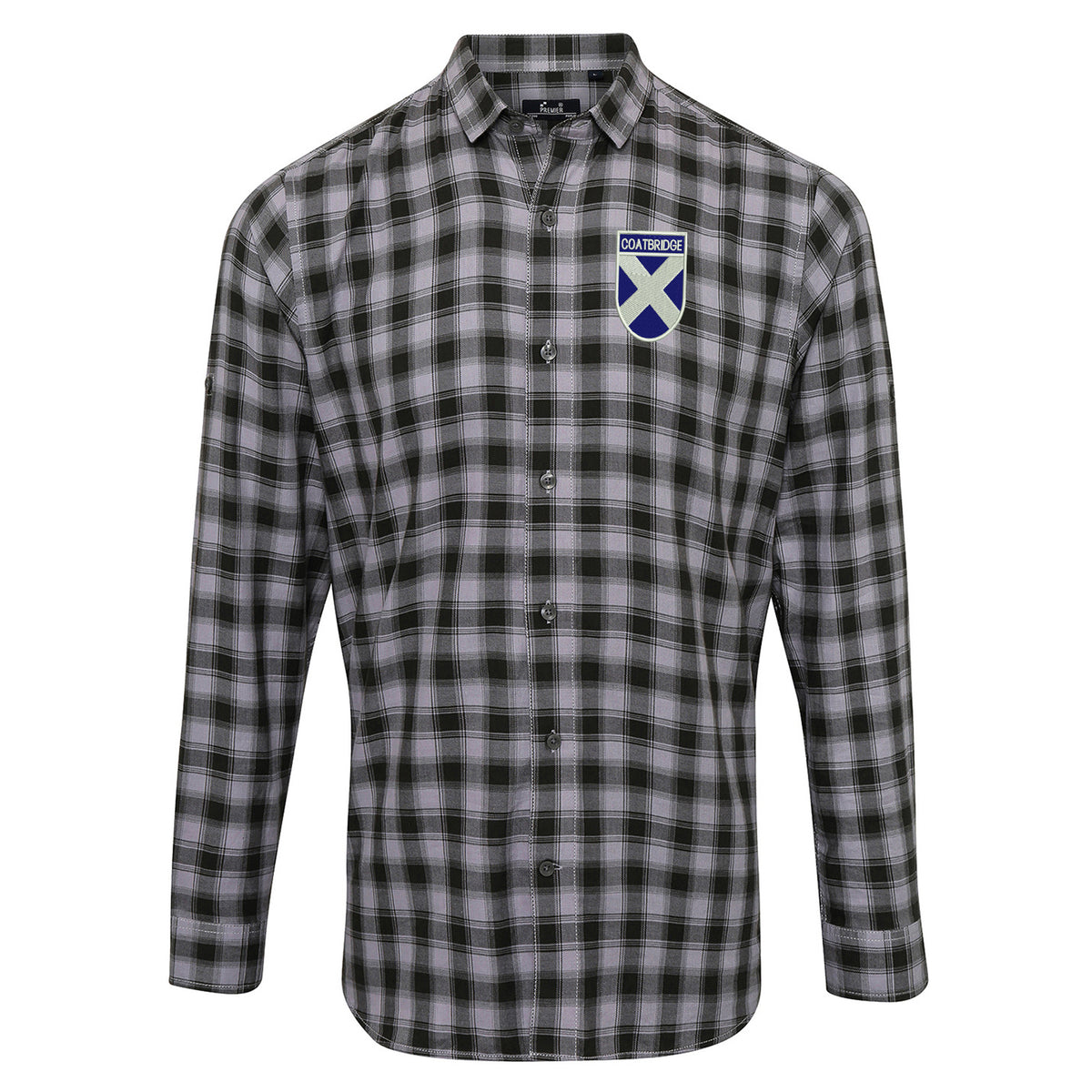 Coatbridge Flag of Scotland Shield Long Sleeve Mulligan Check Shirt