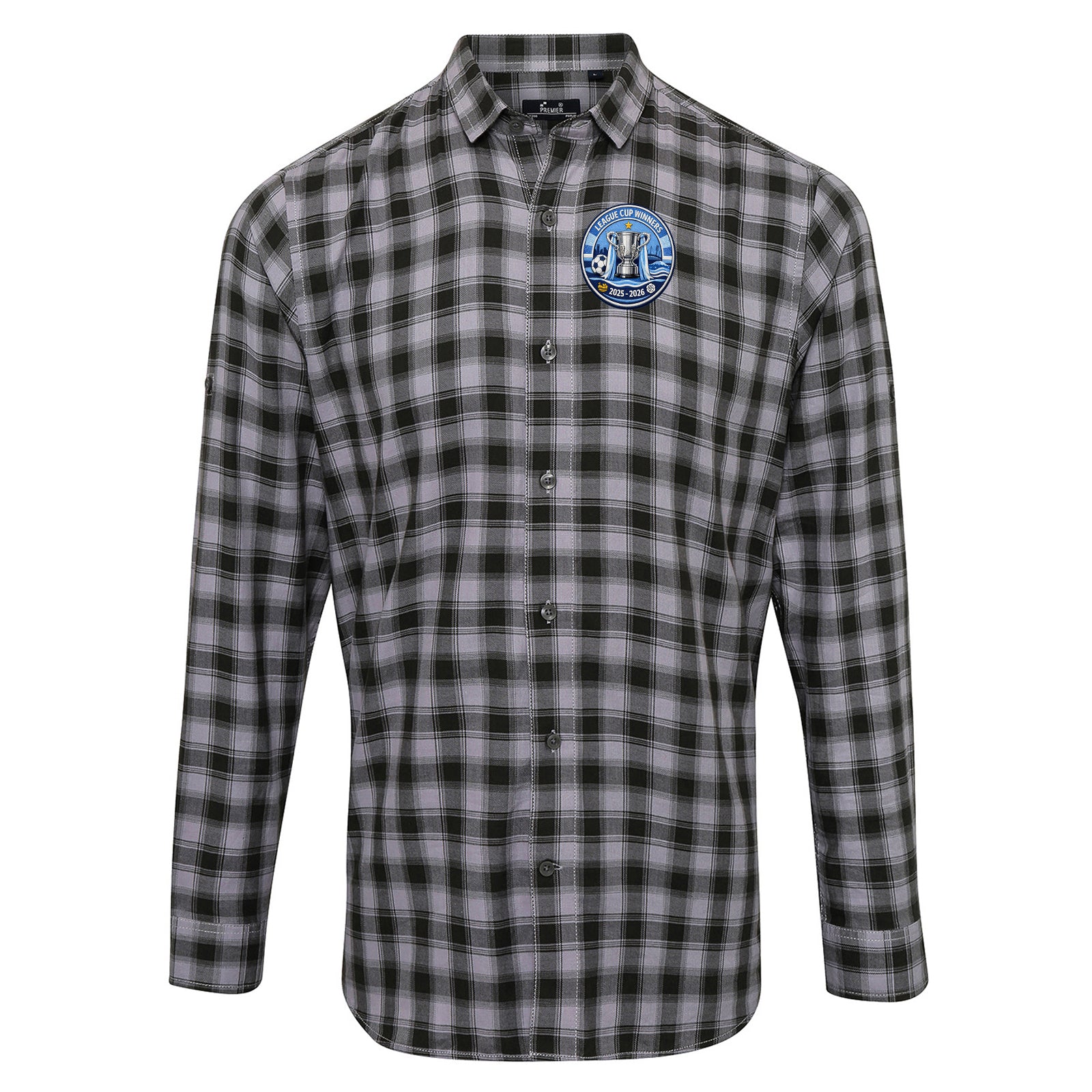 Man City League Cup Winners 2026 Check Long Sleeve Shirt