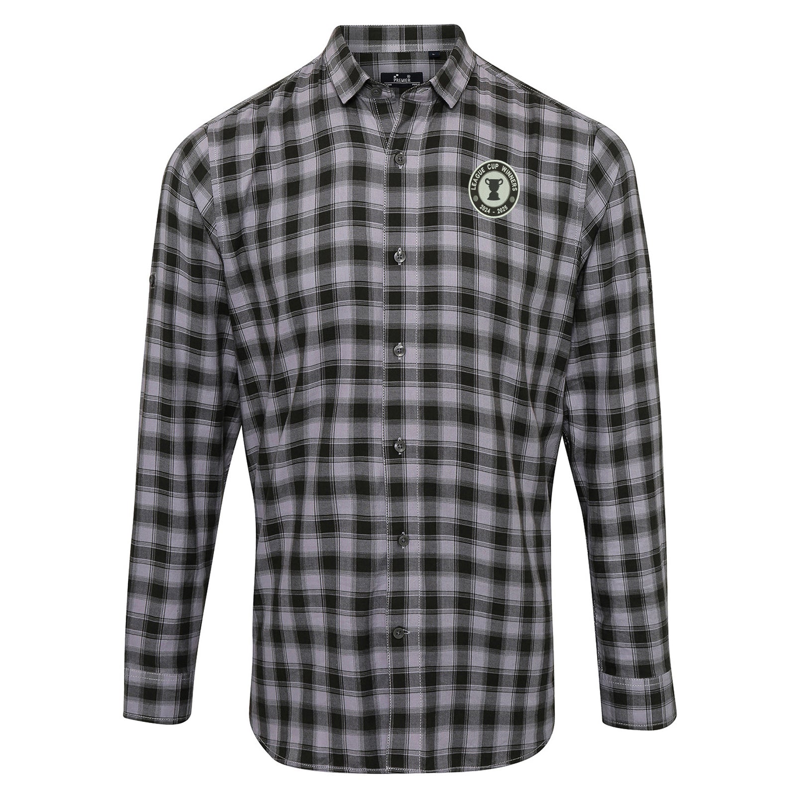 Newcastle League Cup Embroidered Long Sleeve Check Shirt