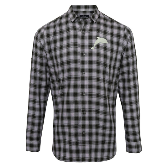 Dolphin Embroidered Long Sleeve Mulligan Check Shirt