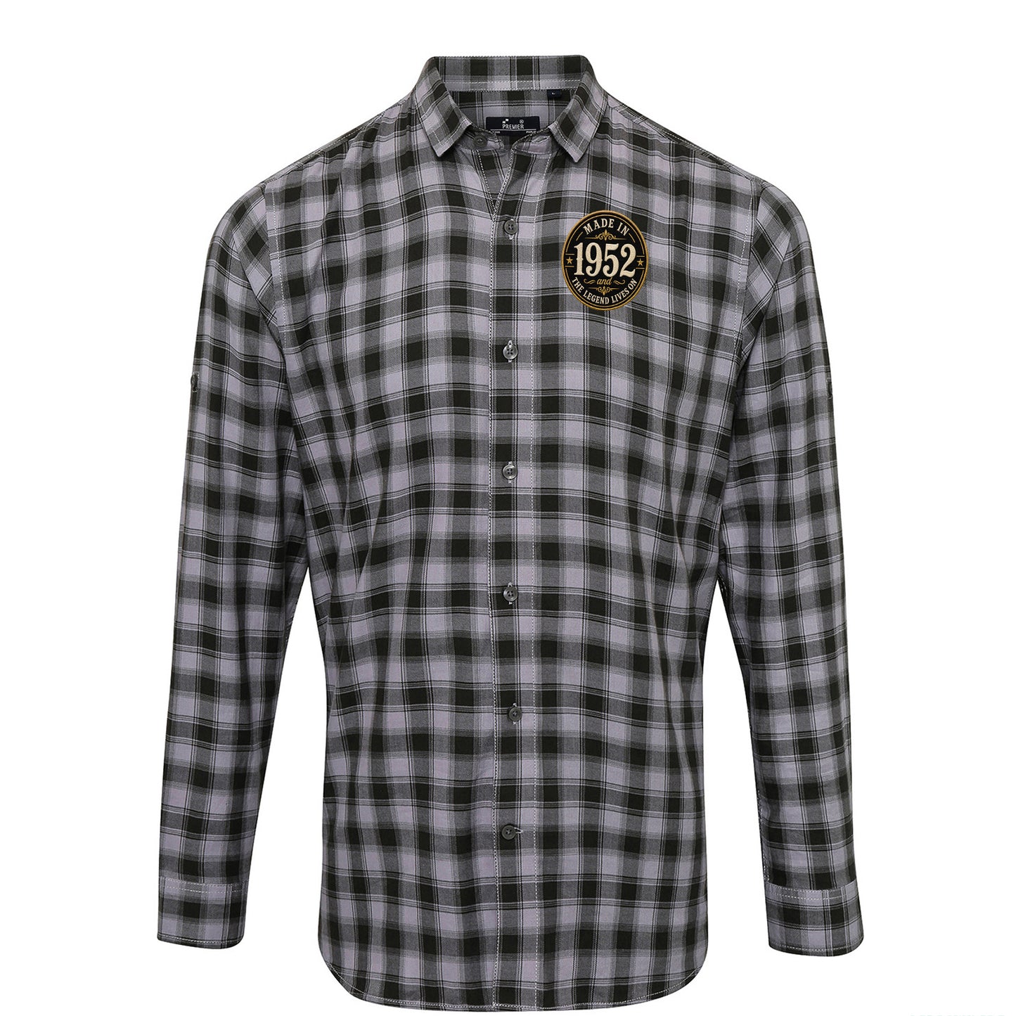Made in 1952 Birthday Check Long Sleeve Shirt 