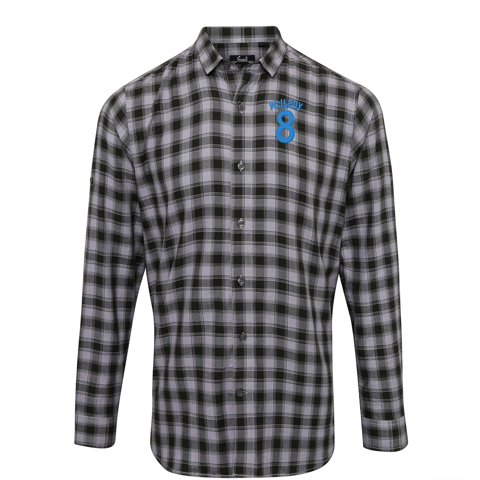 Jimmy McIlroy Burnley Football Check Long Sleeve Shirt 