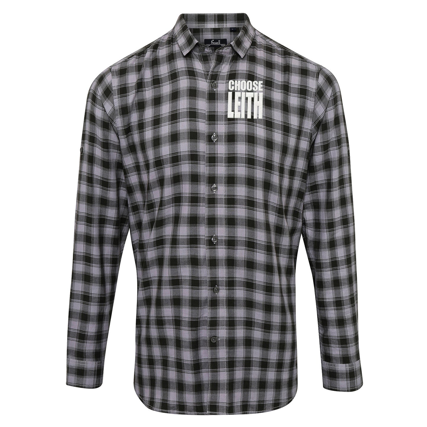 Hibs FC Choose Leith Football Check Long Sleeve Shirt