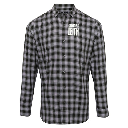 Hibs FC Choose Leith Football Check Long Sleeve Shirt