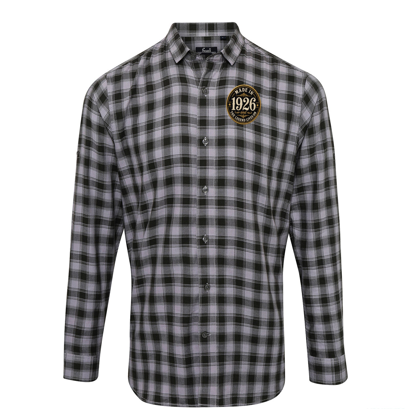 Made in 1926 Birthday Check Long Sleeve Shirt