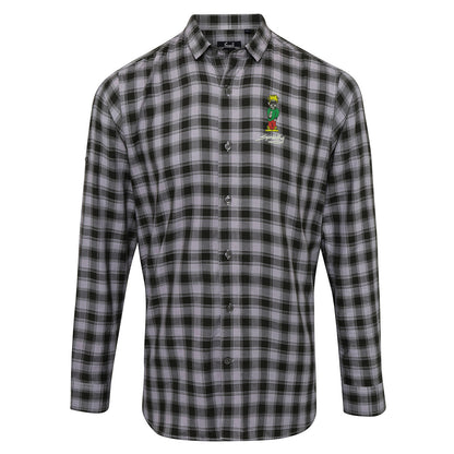 Retro Eclipse Embroidered Long Sleeve Mulligan Check Shirt