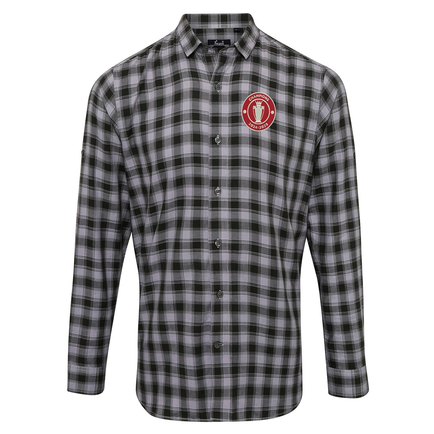Liverpool Champions 2024-2025 Embroidered Long Sleeve Mulligan Check Shirt