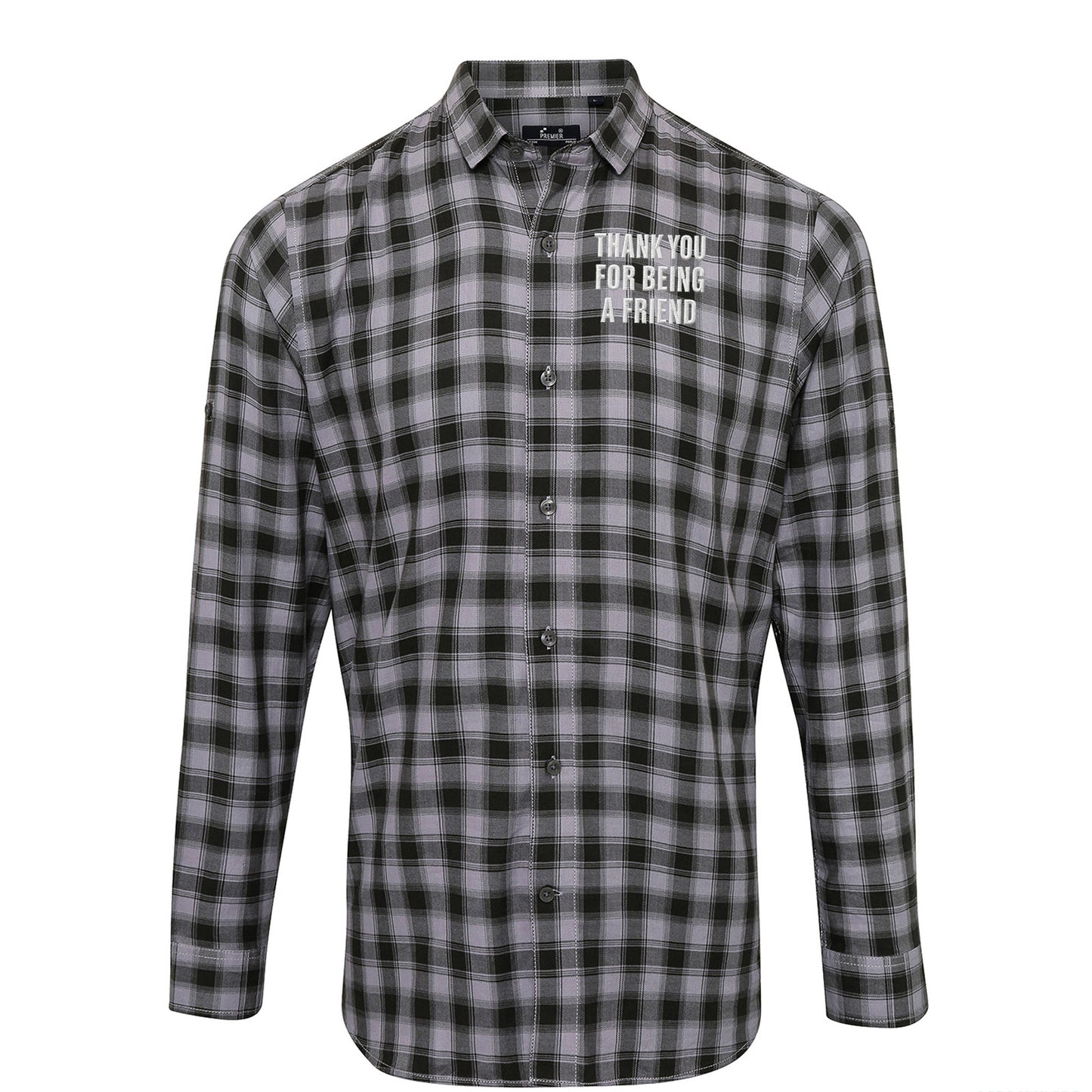 Thank You for Being a Friend Check Long Sleeve Shirt