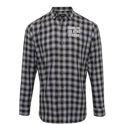 Thank You for Being a Friend Check Long Sleeve Shirt