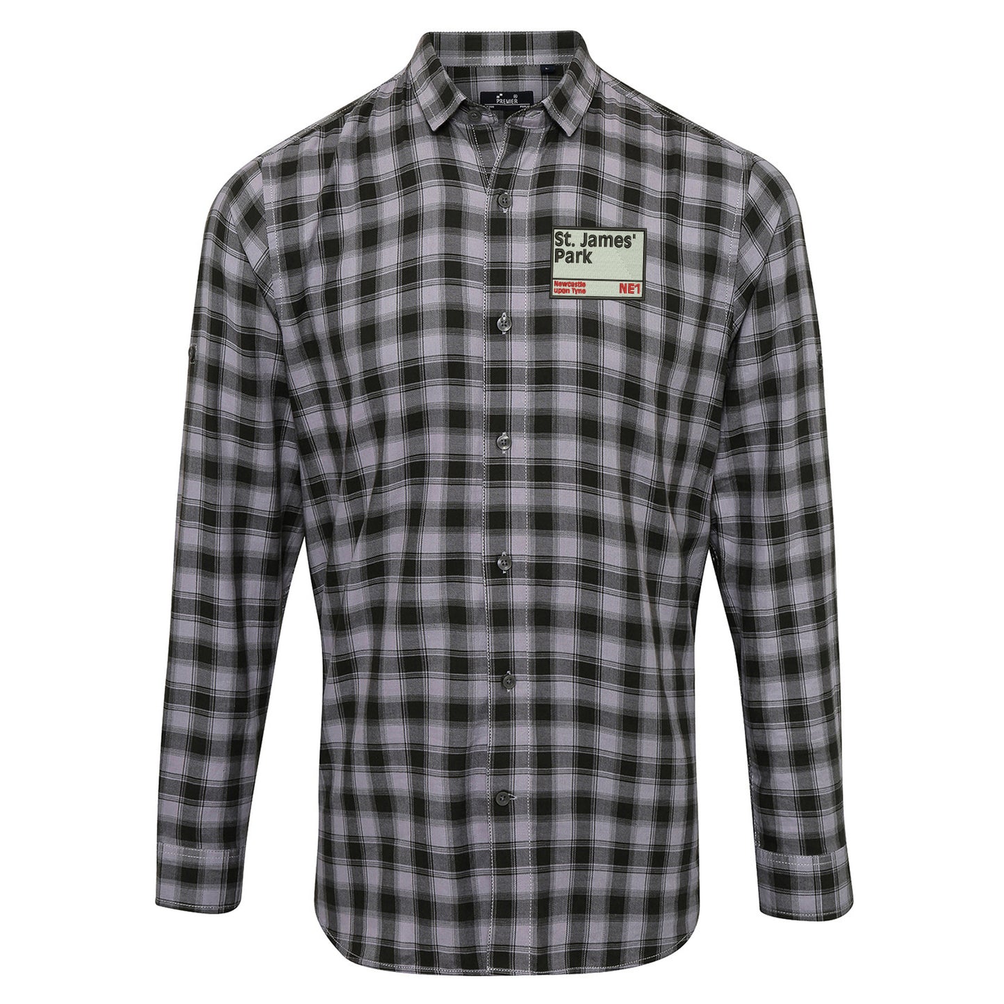 St James' Park NE1 Embroidered Long Sleeve Mulligan Check Shirt