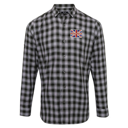 Leicester Coloured Union Jack Embroidered Long Sleeve Mulligan Check Shirt