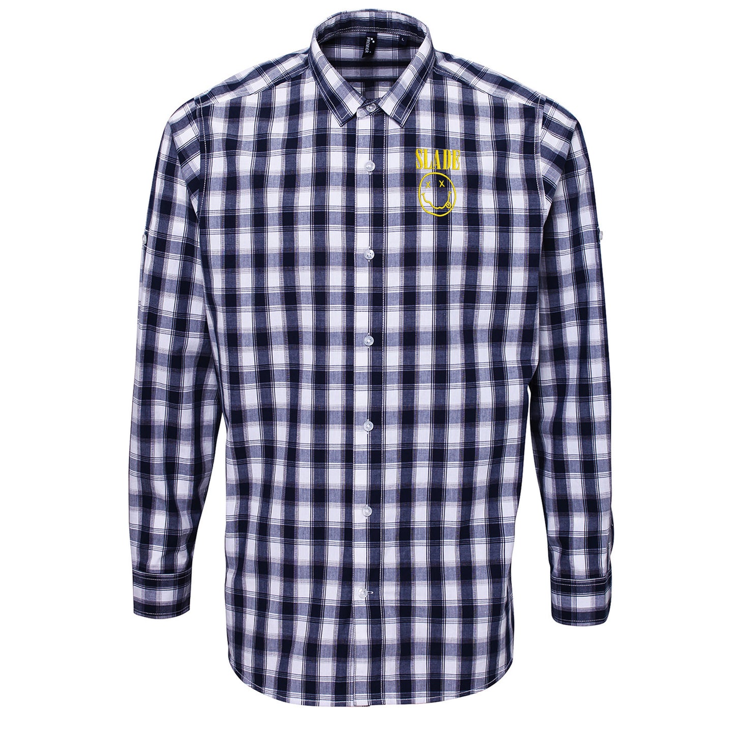 Classic Slade Nirvana Robbie Williams Check Long Sleeve Shirt