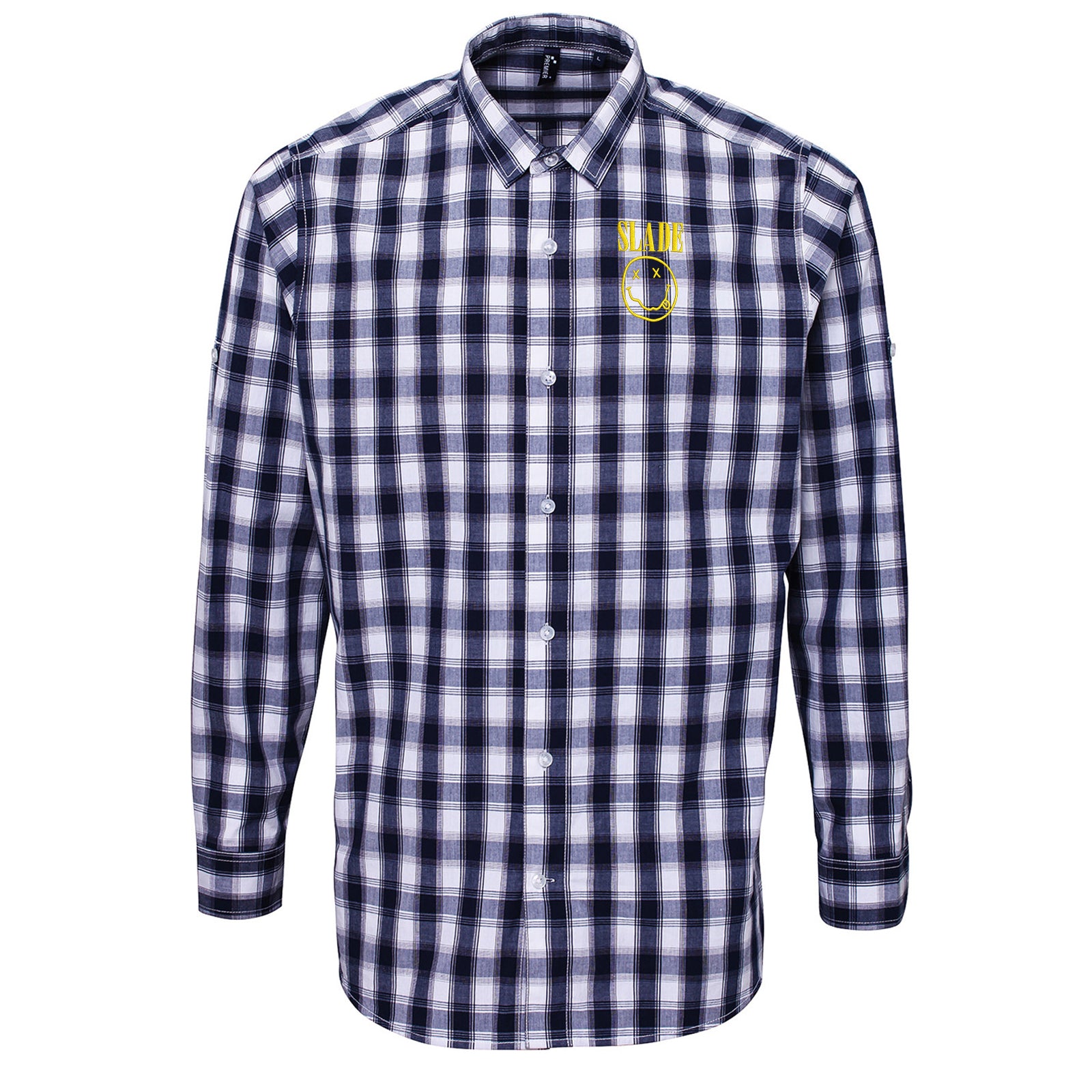 Classic Slade Nirvana Robbie Williams Check Long Sleeve Shirt