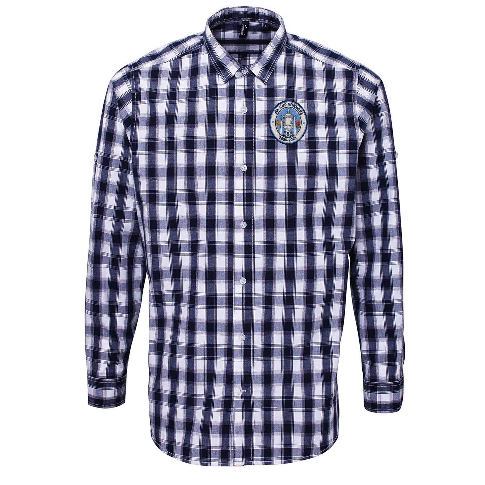 Man City FA Cup Winners 2026 Check Long Sleeve Shirt