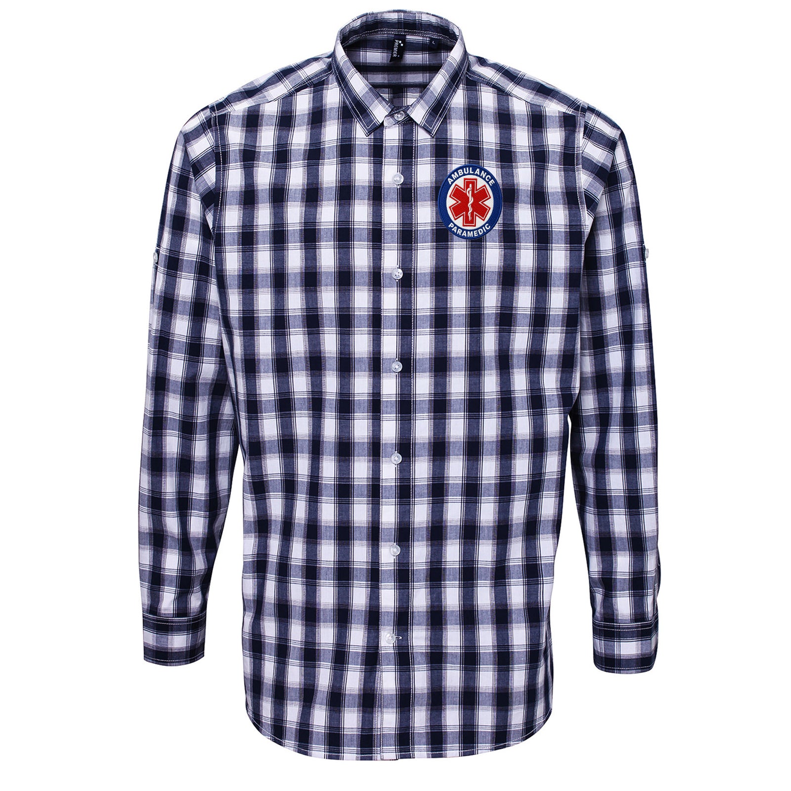 Ambulance Paramedic Check Long Sleeve Shirt