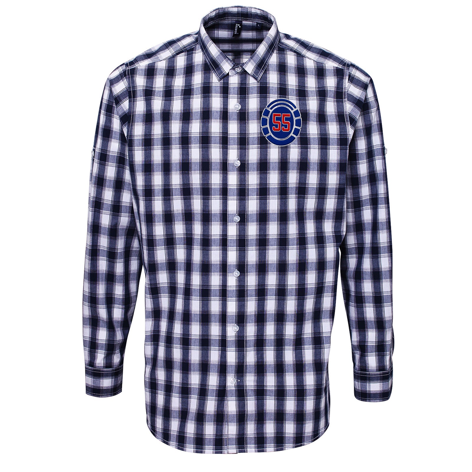 Glasgow Rangers 55 Time Champions Check Long Sleeve Shirt