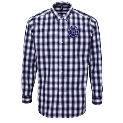 Glasgow Rangers 55 Time Champions Check Long Sleeve Shirt