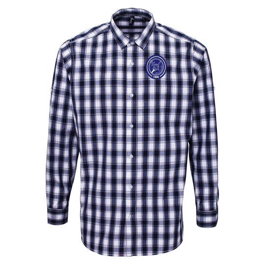 Retro Portsmouth 1898 Check Long Sleeve Shirt