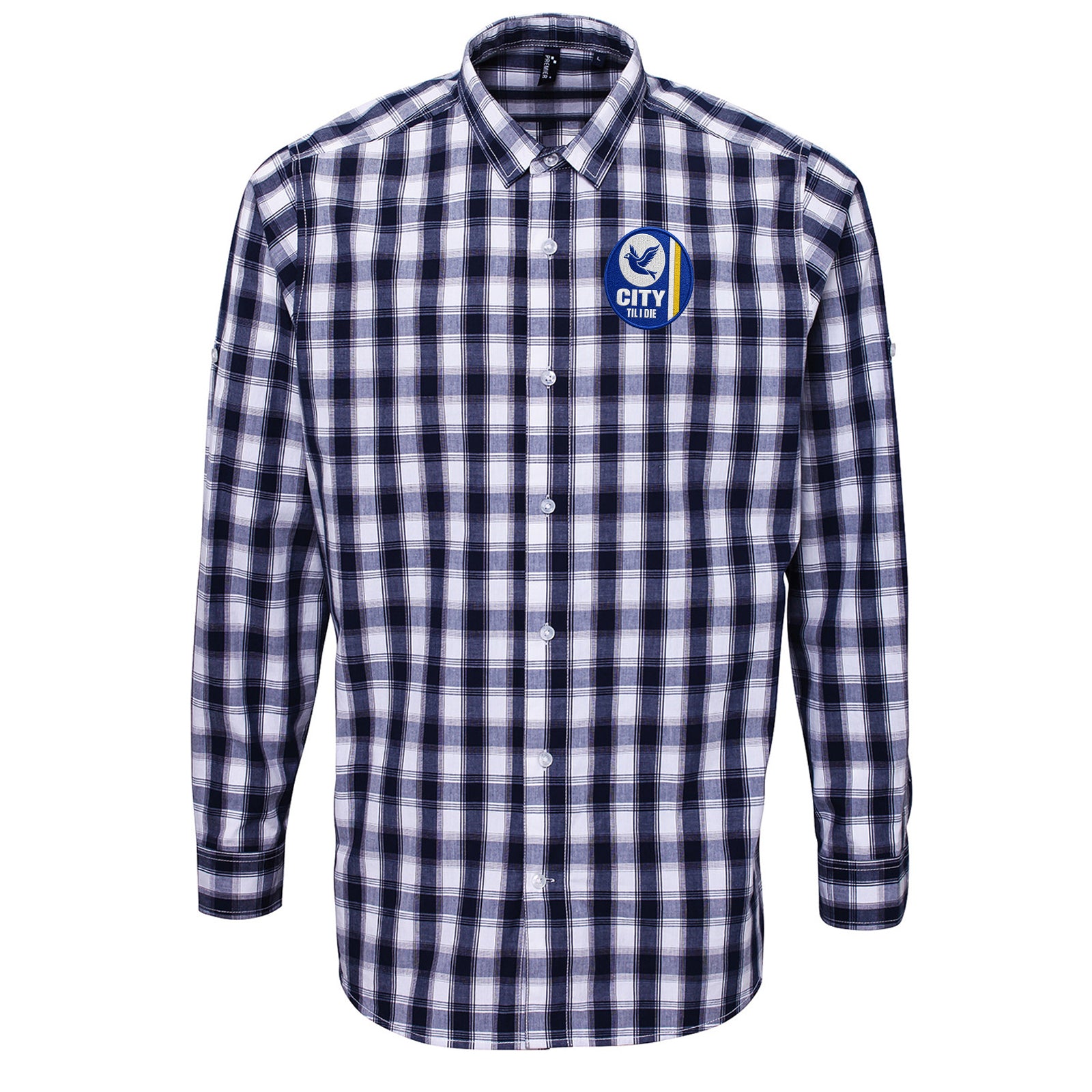 Cardiff City Til I Die Check Long Sleeve Shirt