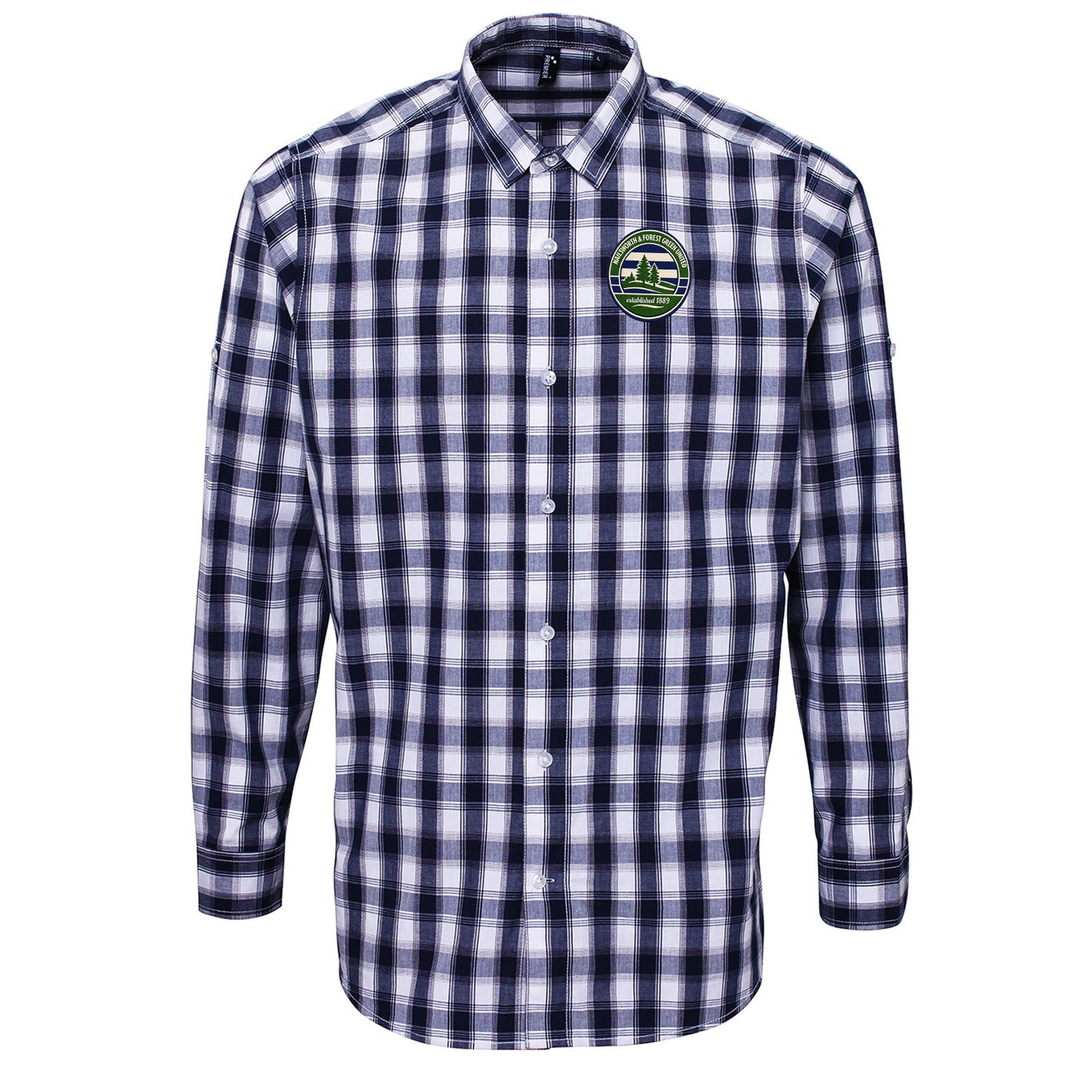 Retro Forest Green Rovers Check Long Sleeve Shirt